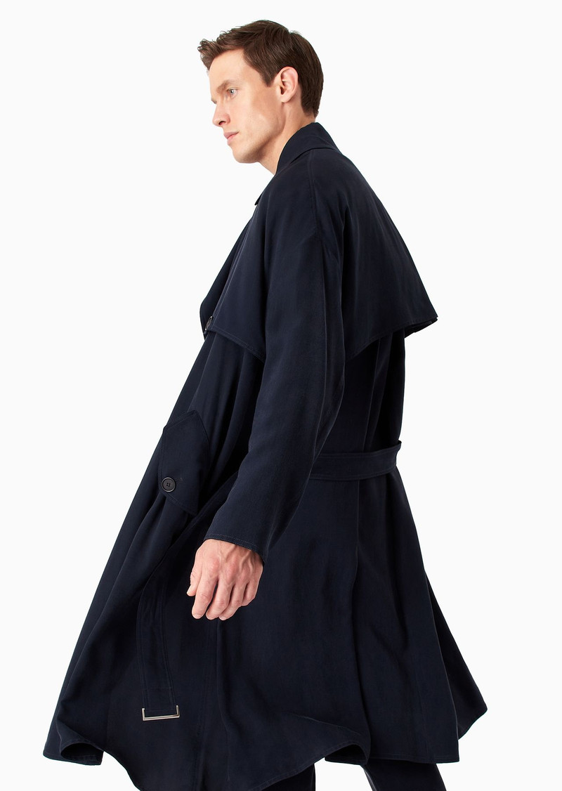 Icon cupro double-breasted trench coat 5