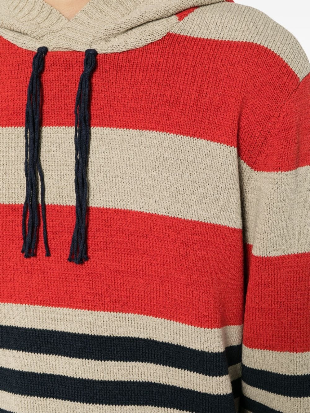 striped knitted hoodie - 5
