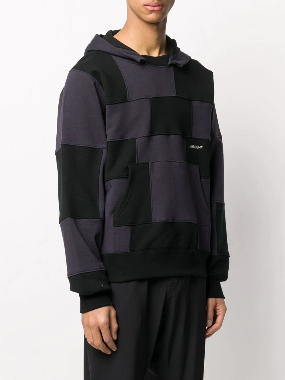 patchwork-effect hoodie - 4