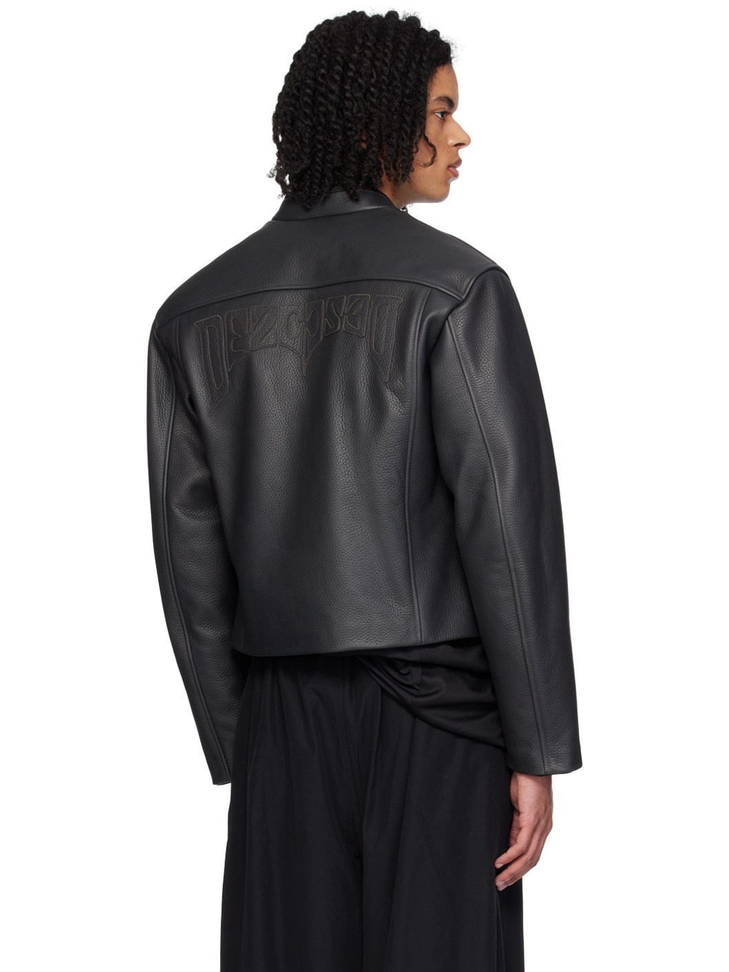 Black Attrition Leather Jacket - 3