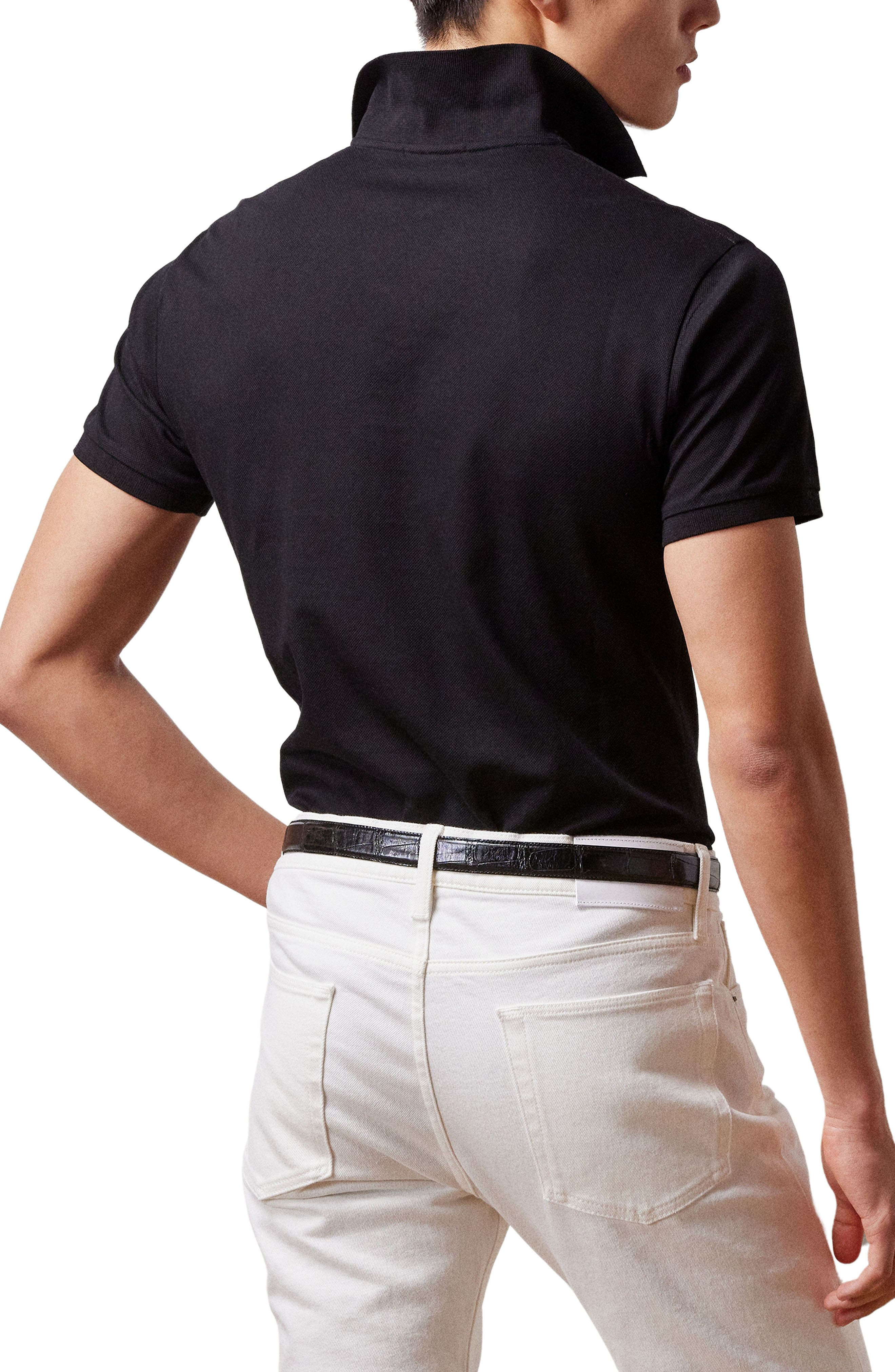 Ralph Lauren Purple Label Embroidered Standing Horse Cotton Piqué Polo in Black at Nordstrom - 2