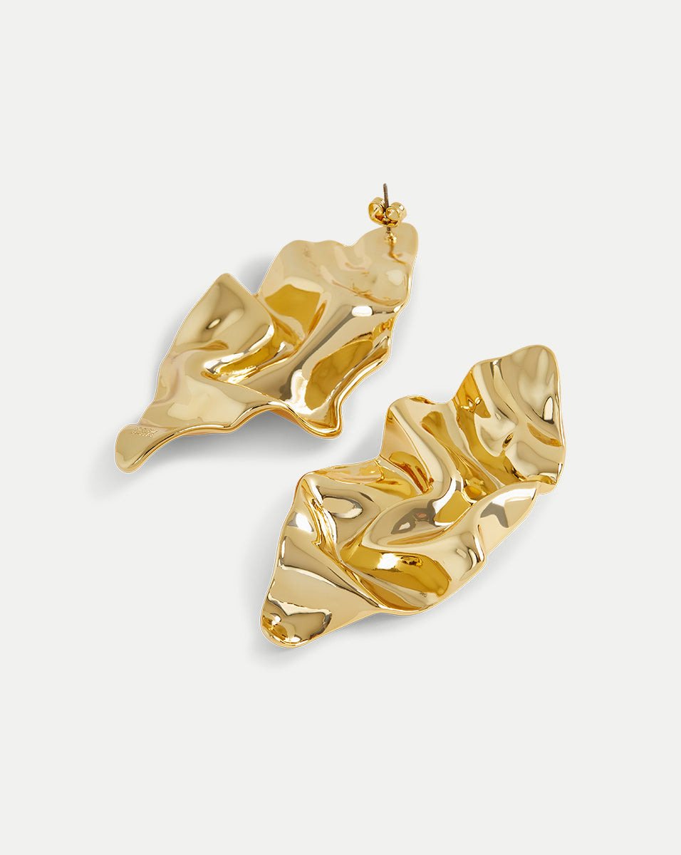CRUMPLED GOLD EARRING - 2