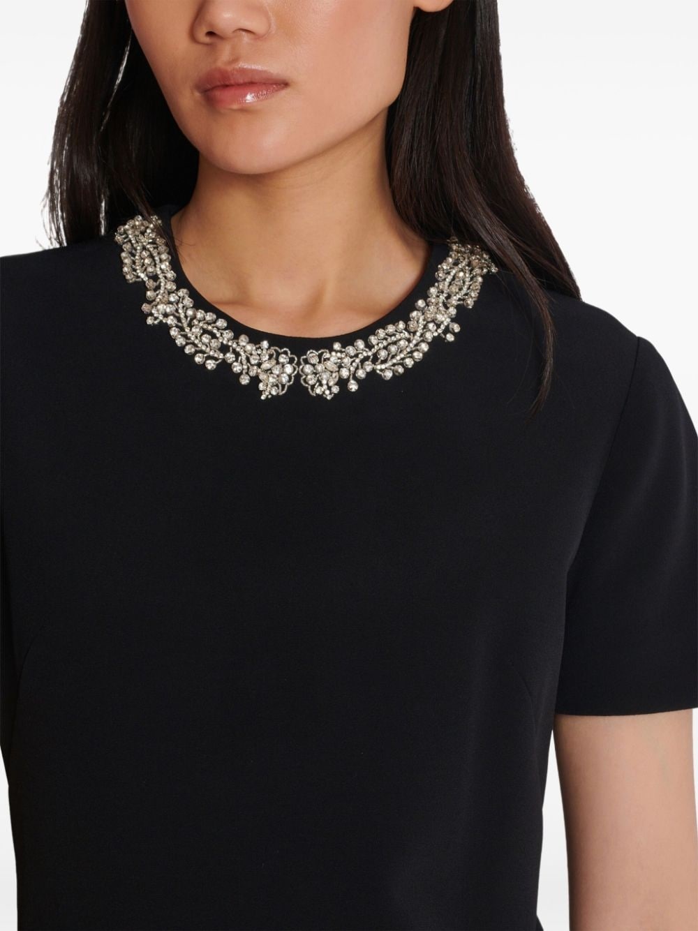 embroidered shift dress - 7