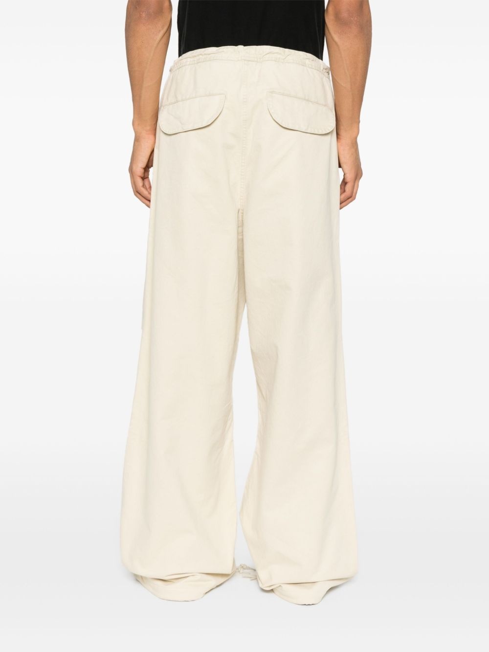 cotton wide-leg trousers - 4