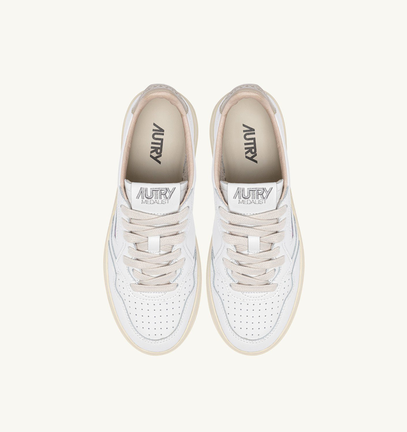 MEDALIST LOW SNEAKERS IN WHITE LEATHER AND TIDAL FOAM - 5