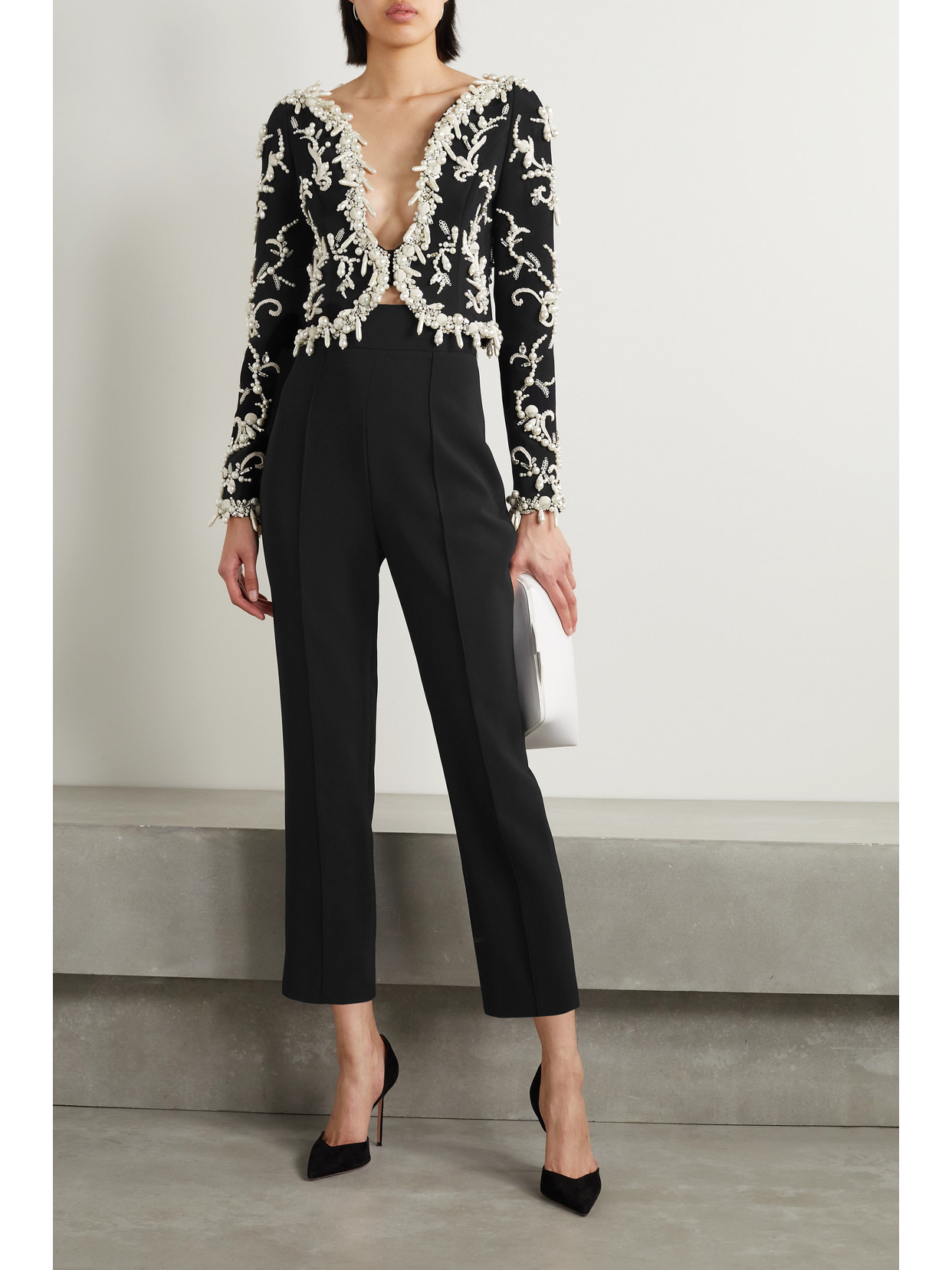 Cropped Stretch-crepe Straight-leg Pants - 2