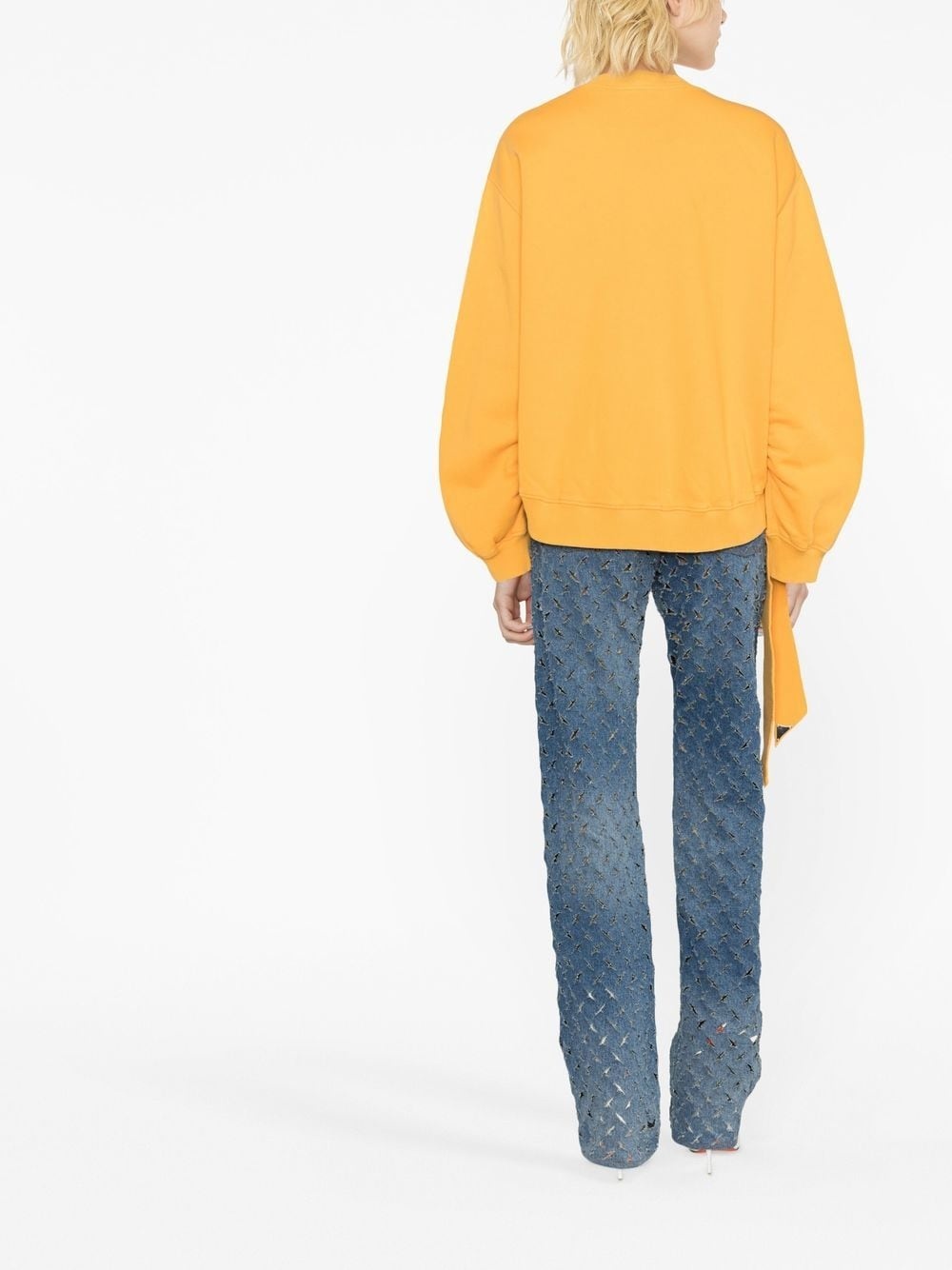 asymmetric-hem sweatshirt - 4
