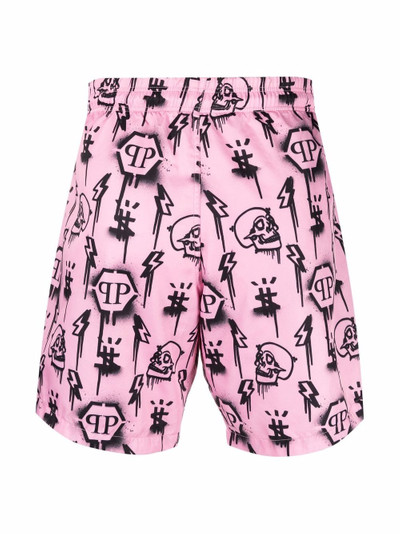 PHILIPP PLEIN monogram-print swimming trunks outlook