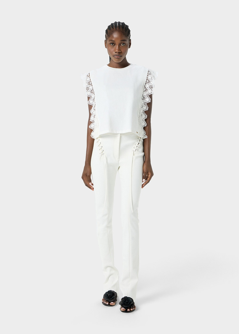 Blumarine T-SHIRT WITH LACE DETAILS outlook