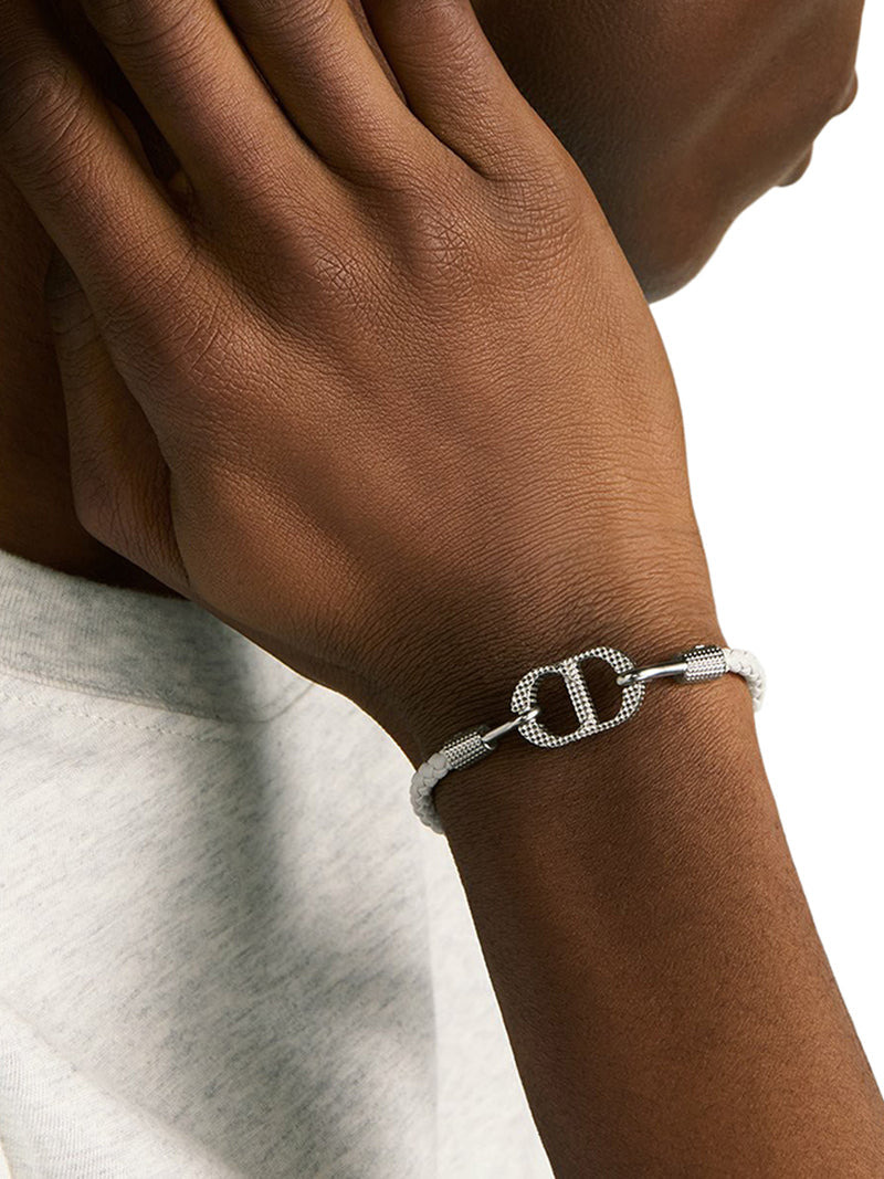 Christian Dior Men Cd Icon Woven Leather Bracelet - 2