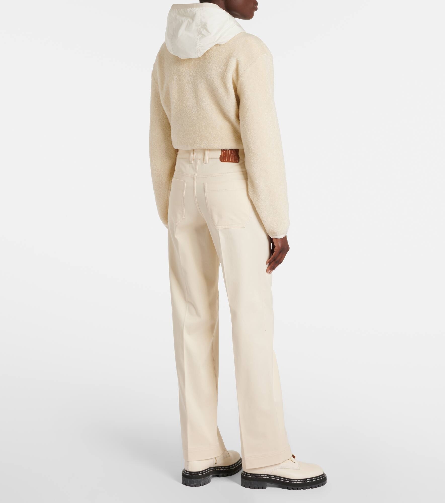 Cotton gabardine straight pants - 3