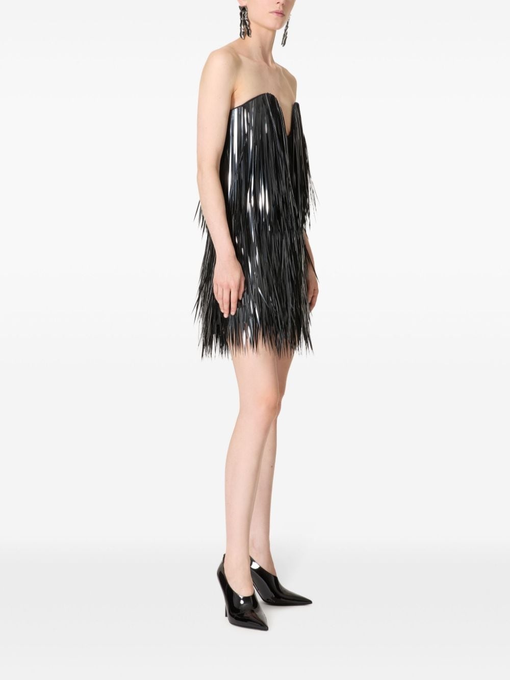 fringe-detailing mini dress - 3