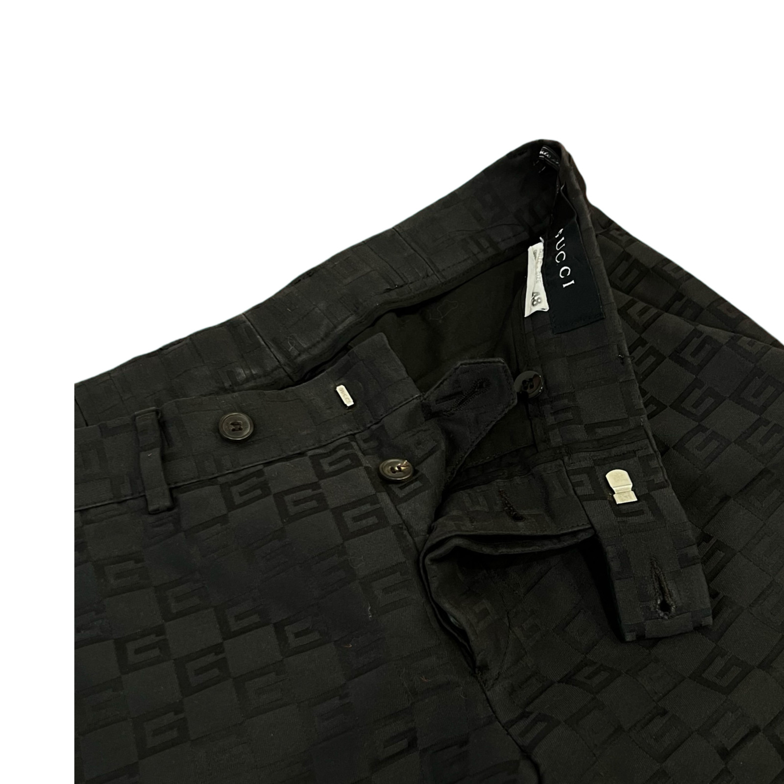Gucci by Tom Ford Black Monogram Pants SZ 48 - 7