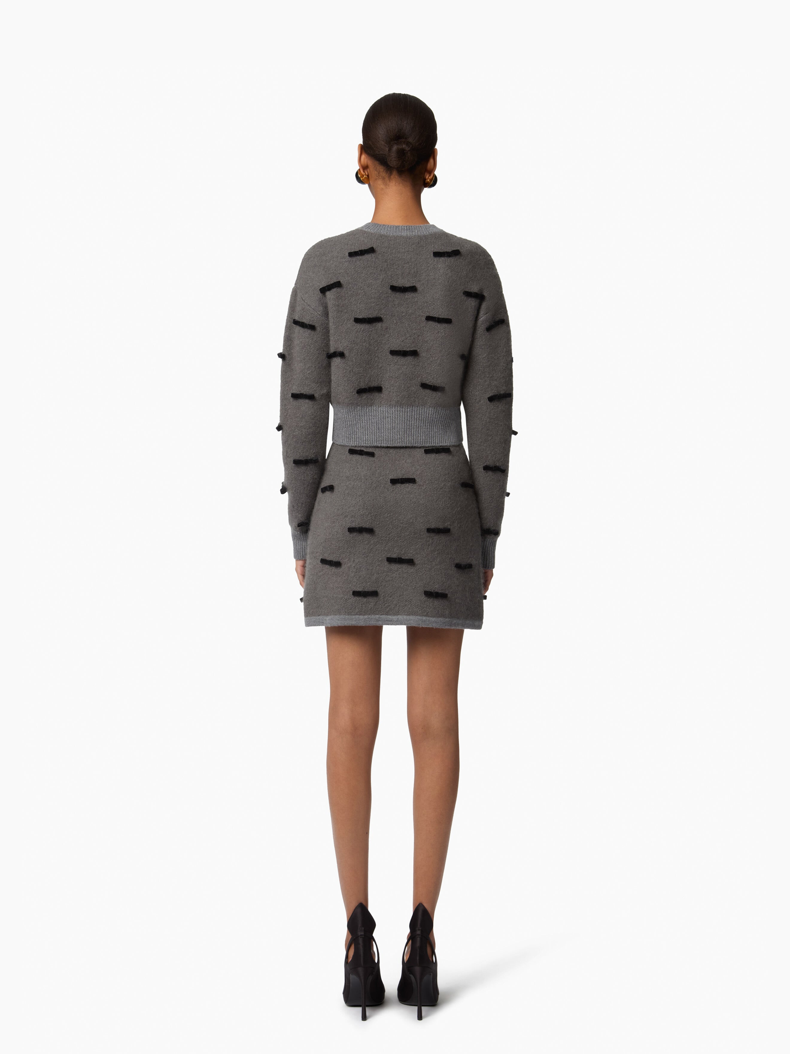 Grey Mini Knit Skirt - 4