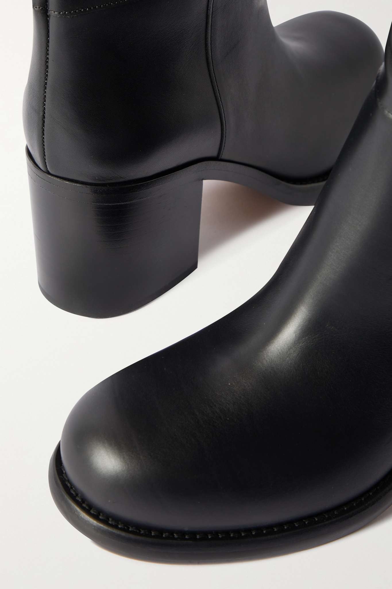 75 leather thigh boots - 4