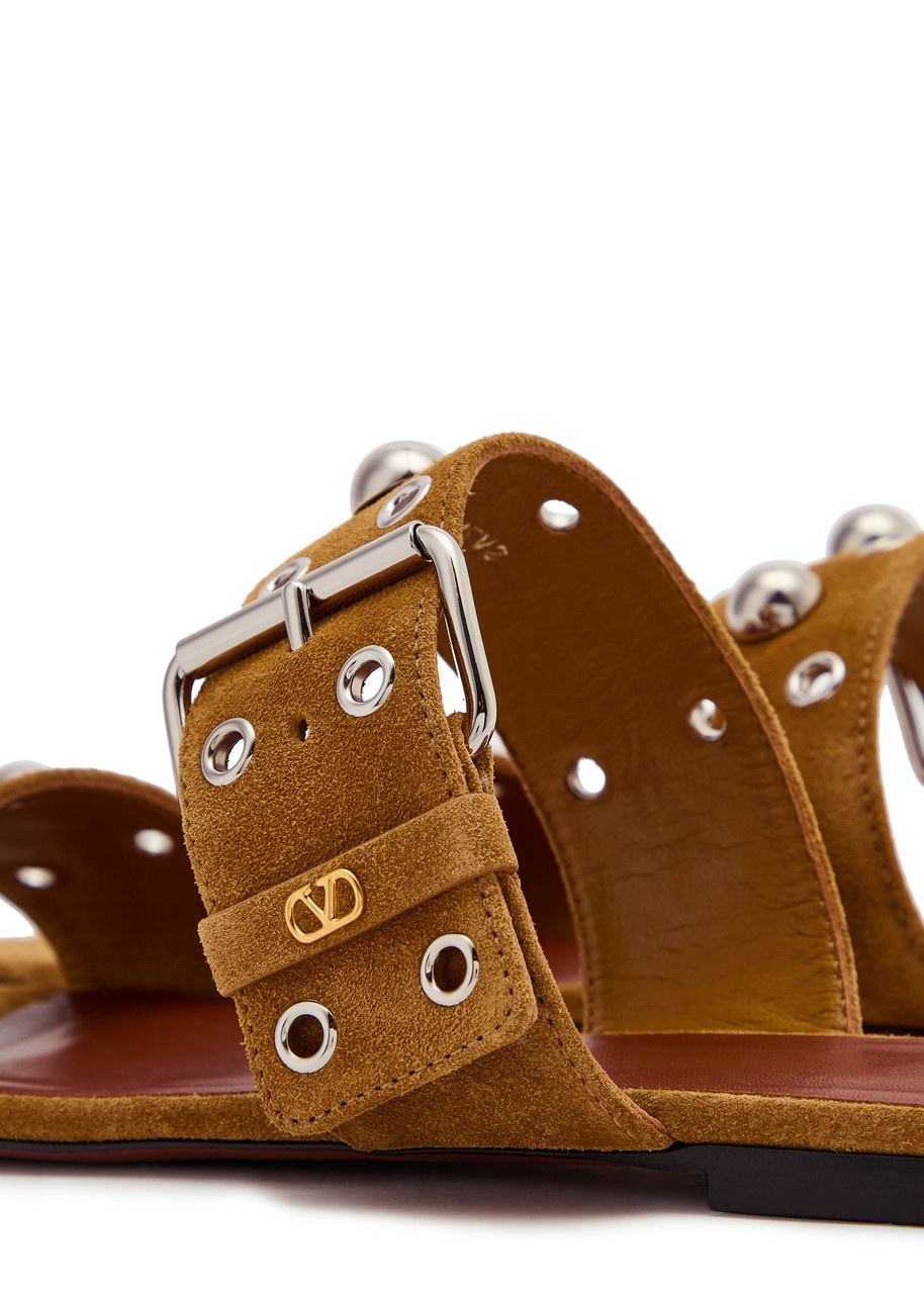 Valentino Nellcote Stud-embellished Suede Sliders - 3