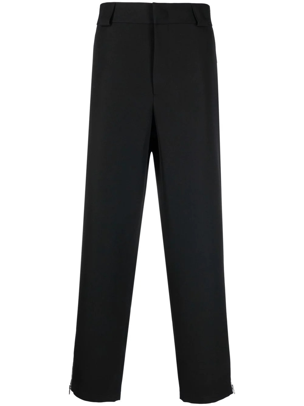 ankle-zip straight-leg tailored trousers - 1