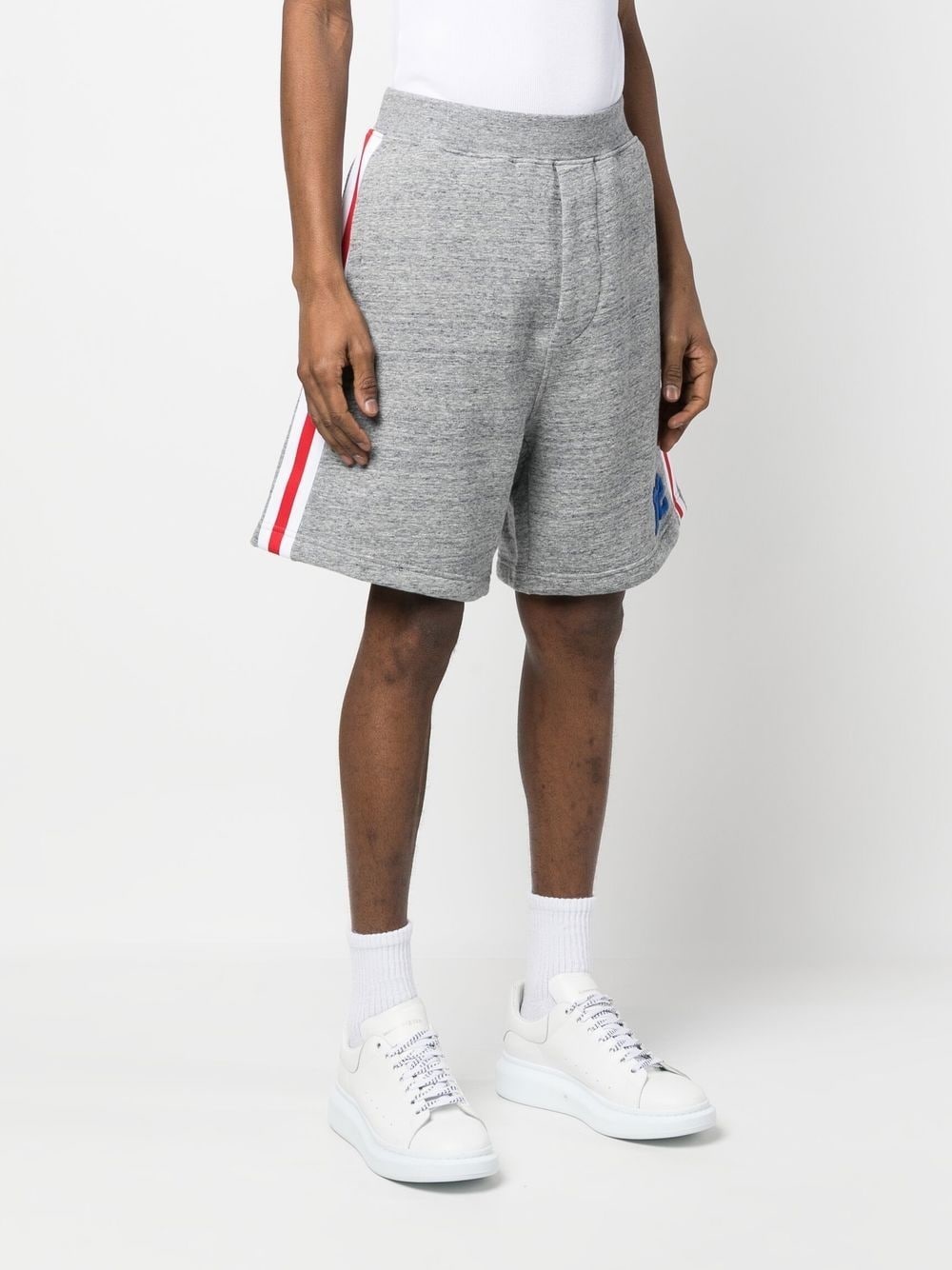 logo-embroidered striped track pants - 3