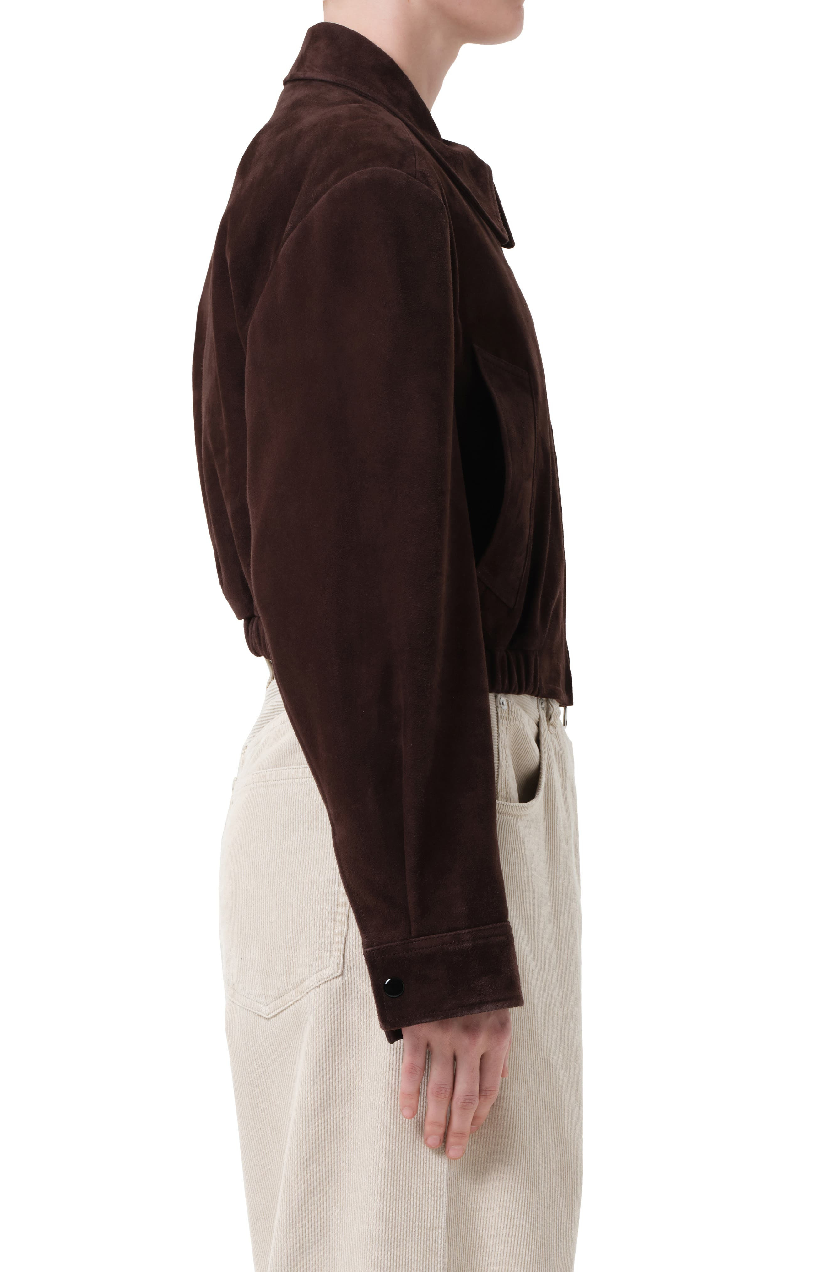 AGOLDE x Shoreditch Ski Club Nahla Suede Jacket in Root Dark Brown at Nordstrom - 3
