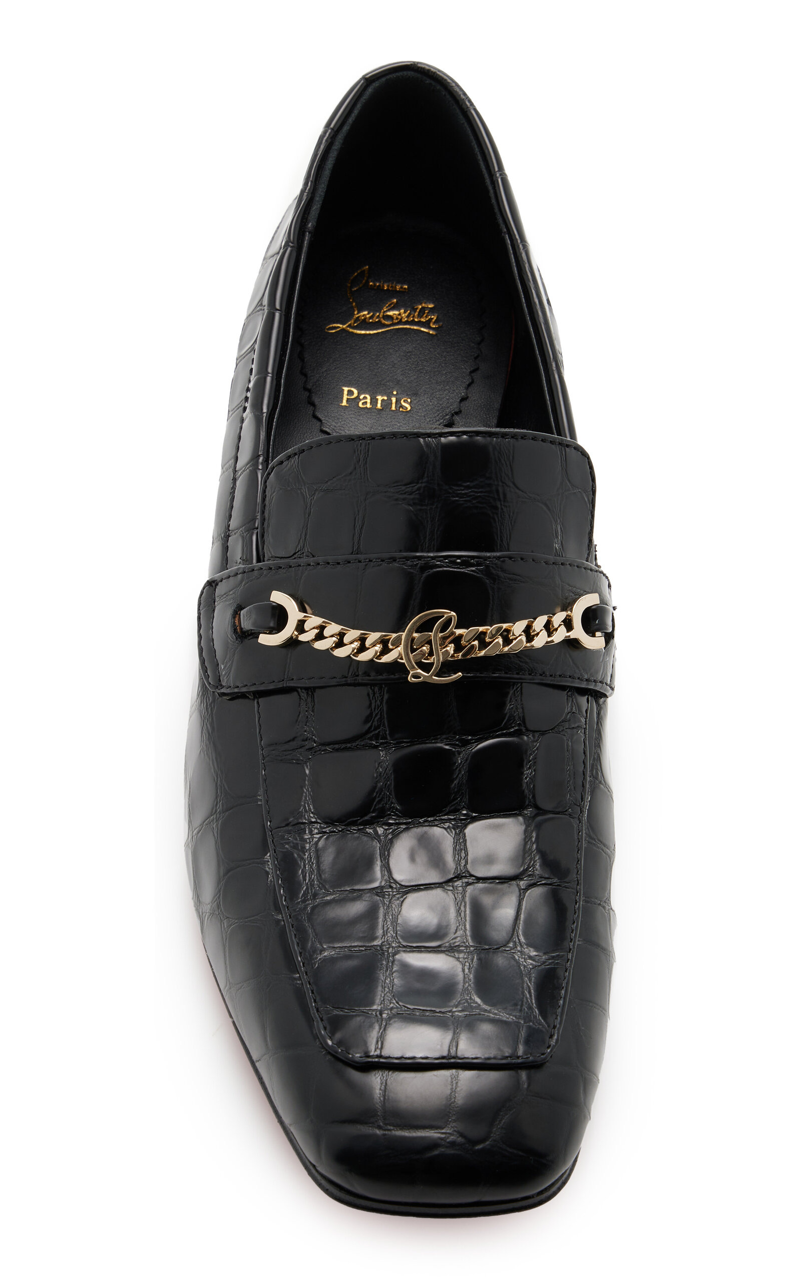 MJ Moc 50mm Croc-Embossed Leather Pumps black - 3