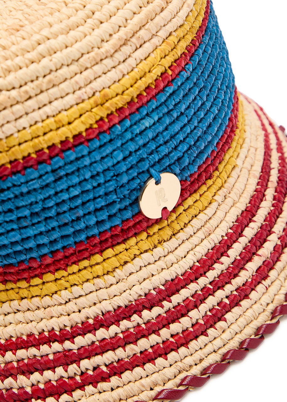 Rabanne Striped Raffia Bucket hat - 4