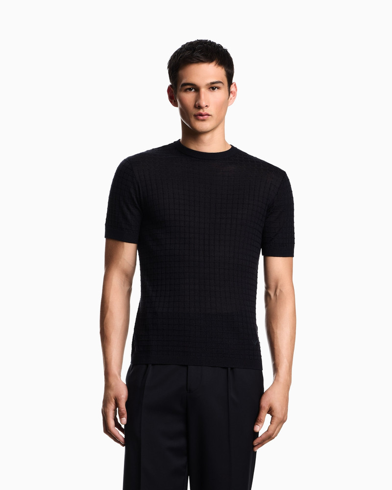 EMPORIO ARMANI ASV LYOCELL-BLEND JUMPER IN A PLAIN AND PURL KNIT outlook