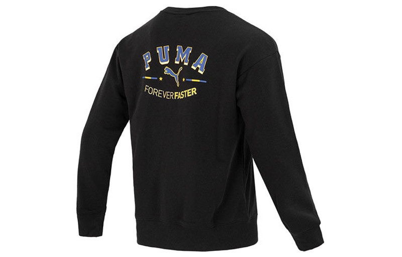 PUMA PUMA Team Crew Graphic Sweater 'Black' 622275-01 outlook
