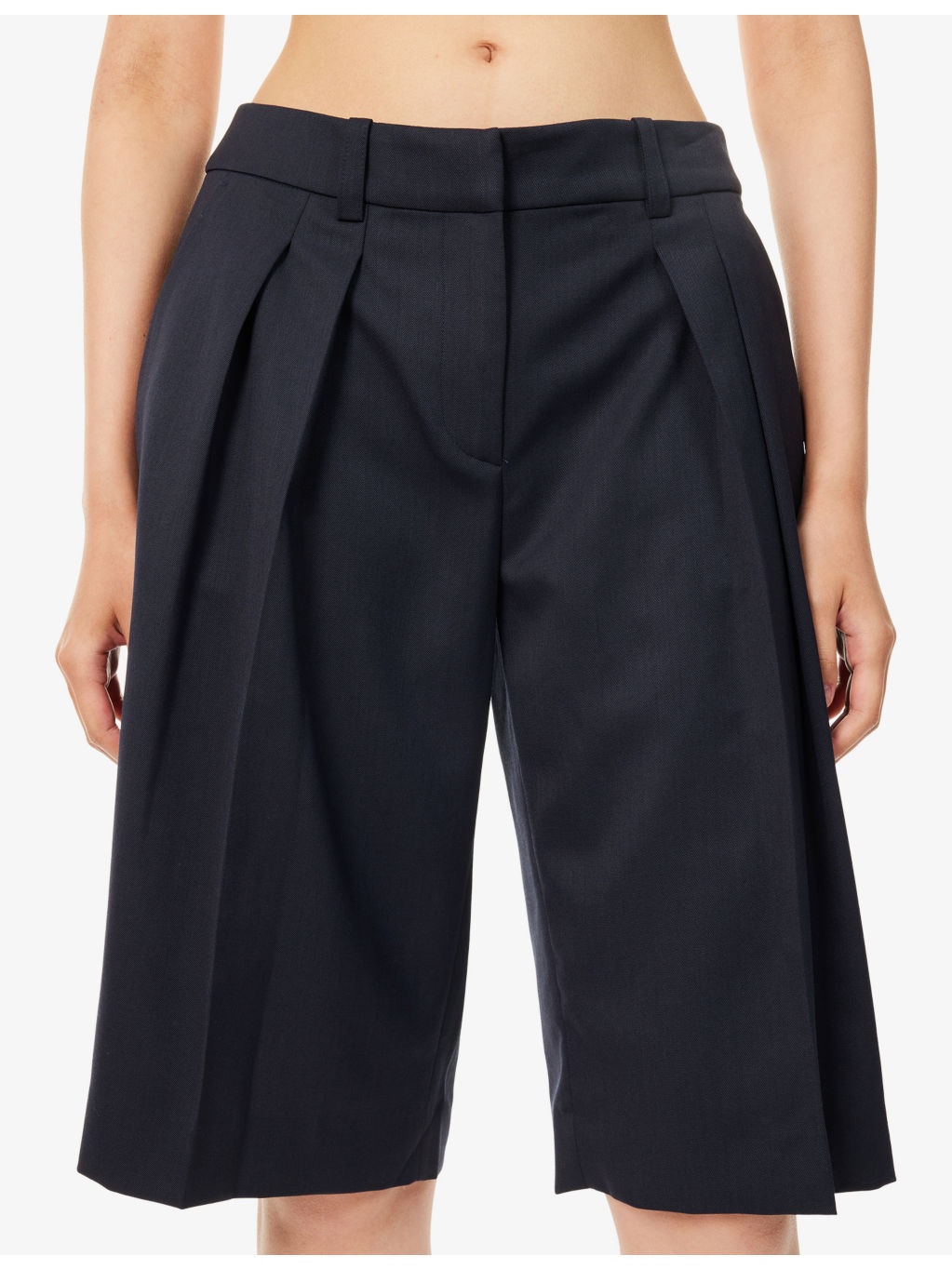 Bilbao Pleated Wool Bermuda Shorts - 5