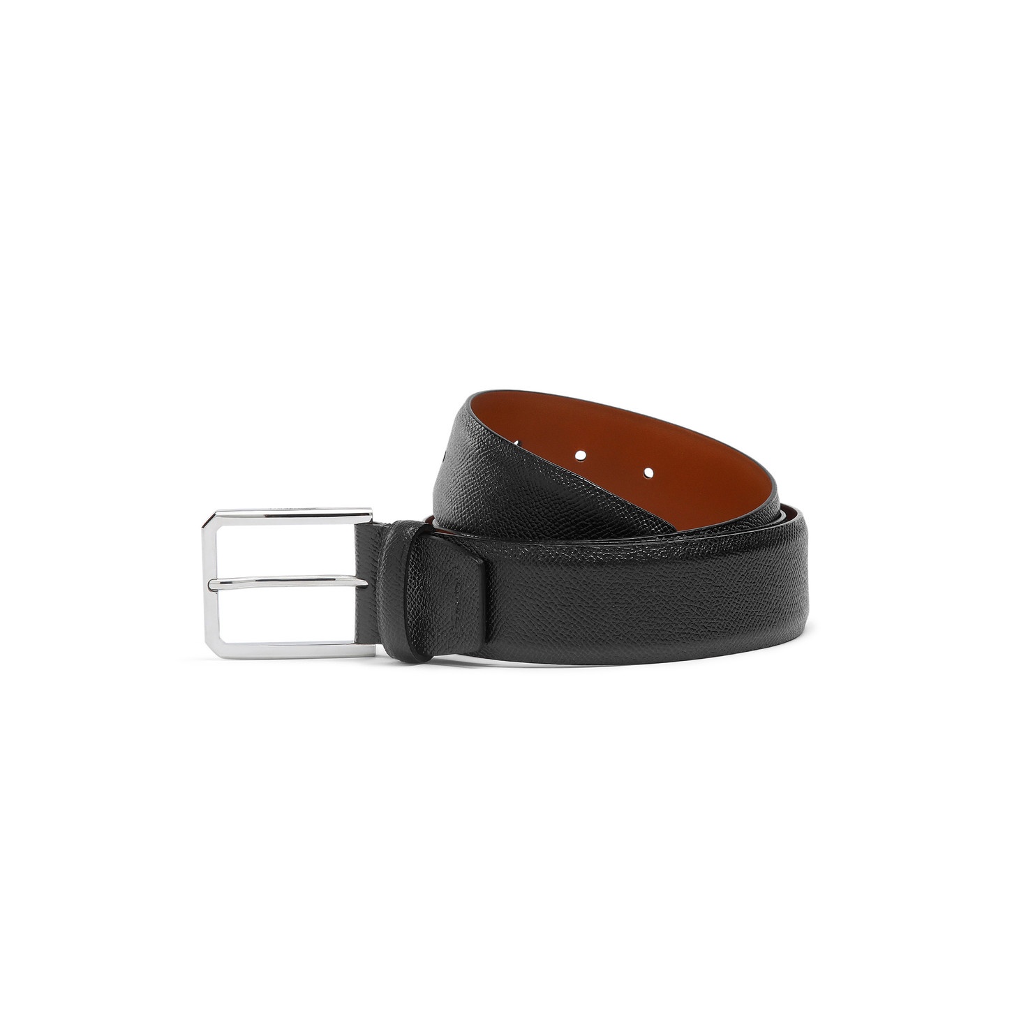 Adjustable Black Saffiano leather belt - 1