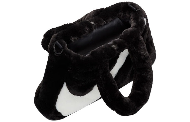 Nike NSW Faux Fur Tote Bag 'Black White' DQ5804-010 - 4