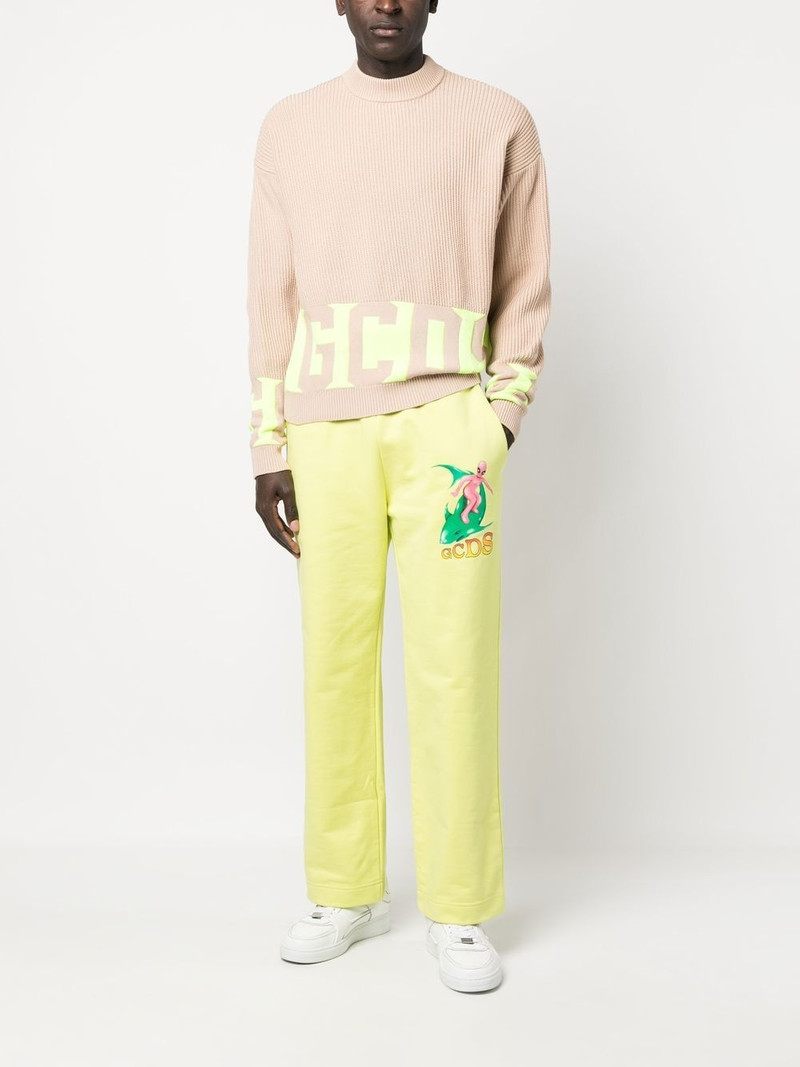 GCDS logo-lettering rib-knit jumper outlook