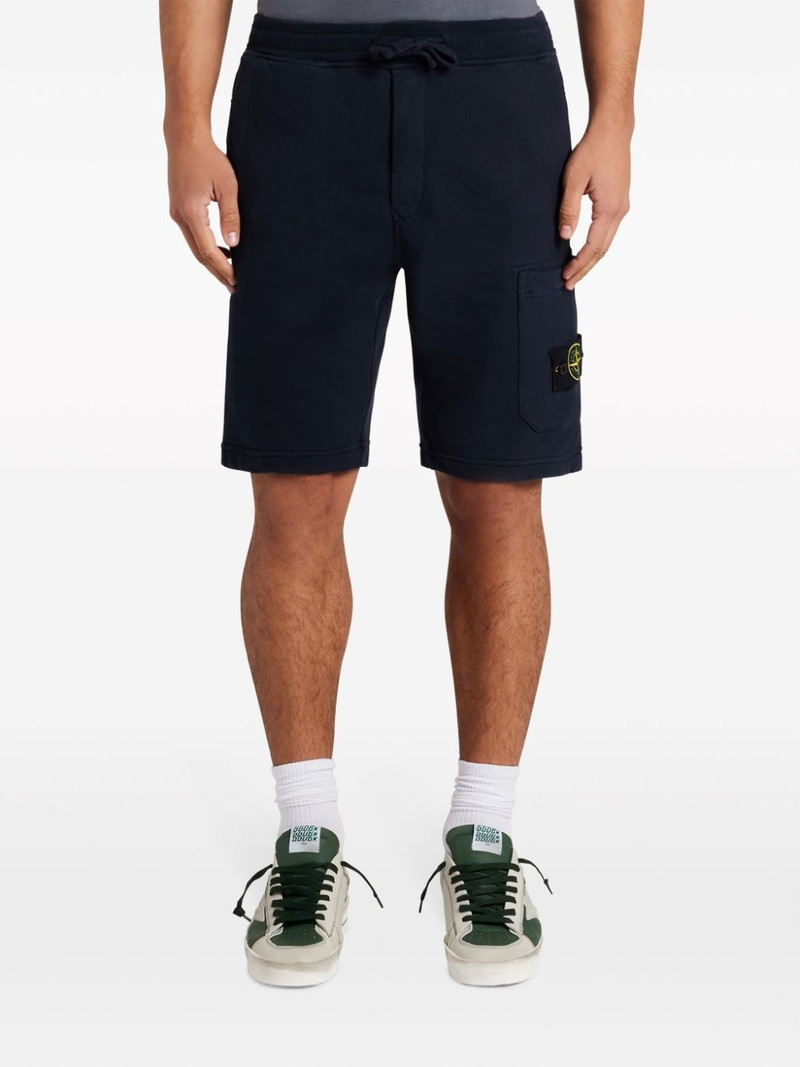 Compass logo-patch cotton track shorts 3