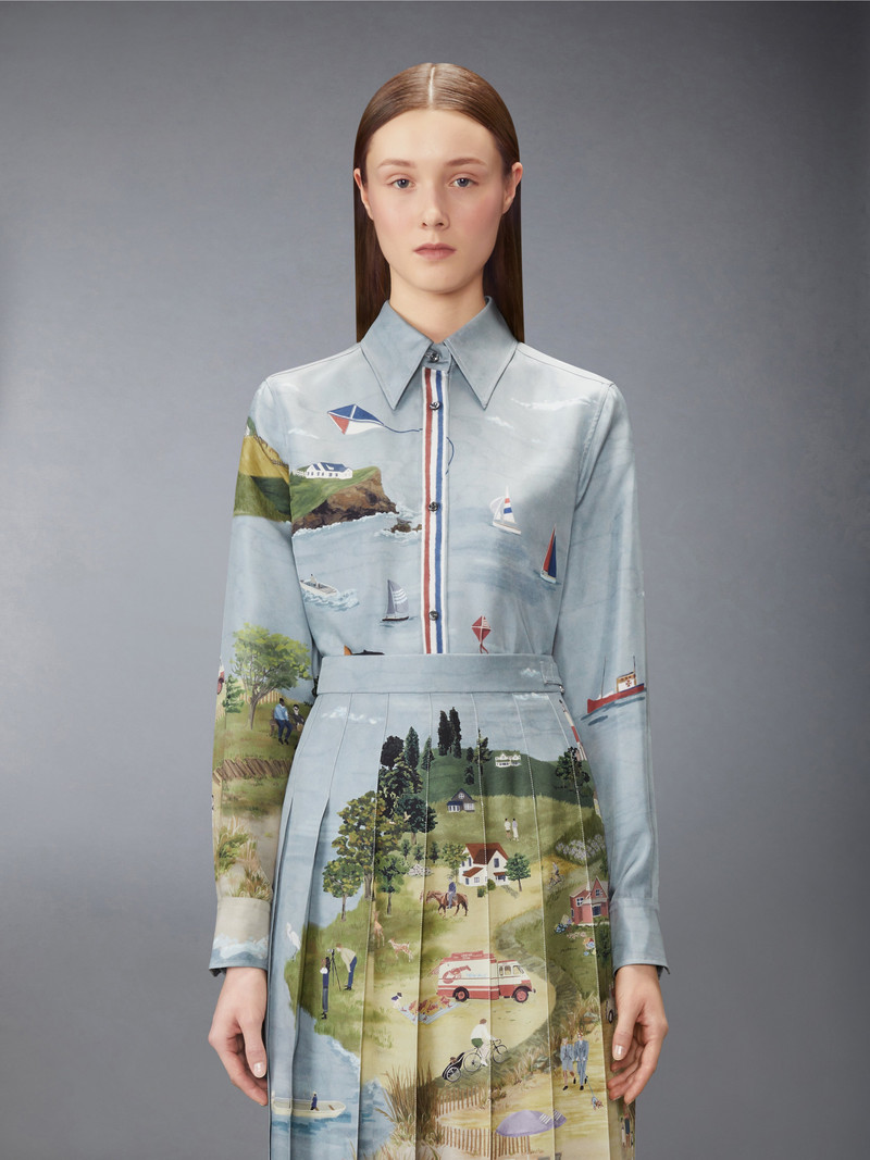 Thom Browne NANTUCKET SCENIC SILK TWILL SHIRT outlook