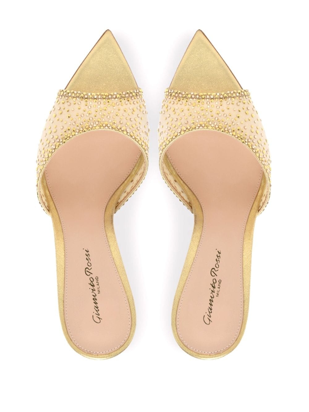 Rania 85mm crystal-embellished mules - 3