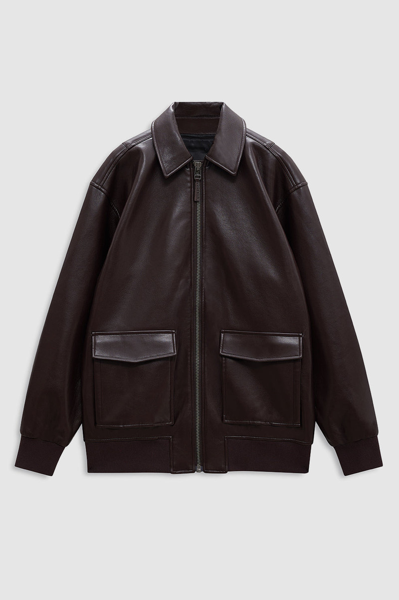 Kelanie Jacket - Deep Brown Recycled Leather 1
