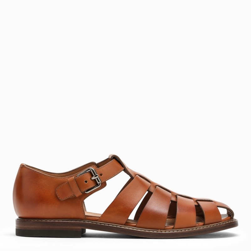 Hazelnut leather sandal - 1