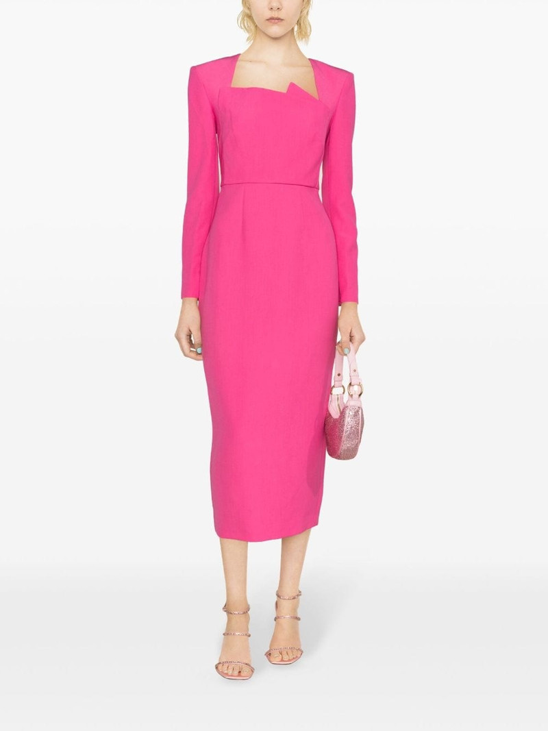 ROLAND MOURET long-sleeve crepe midi dress outlook
