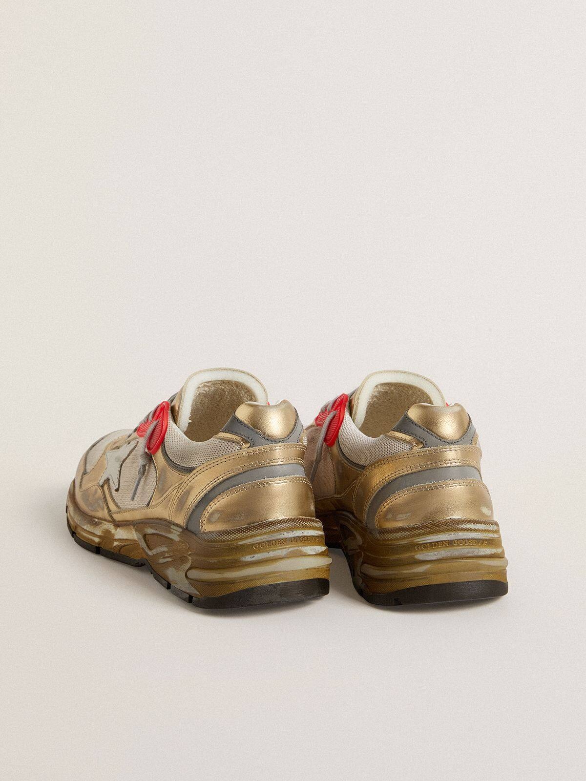 Men's Dad-Star in mesh and gold foiled leather with white leather star - 4