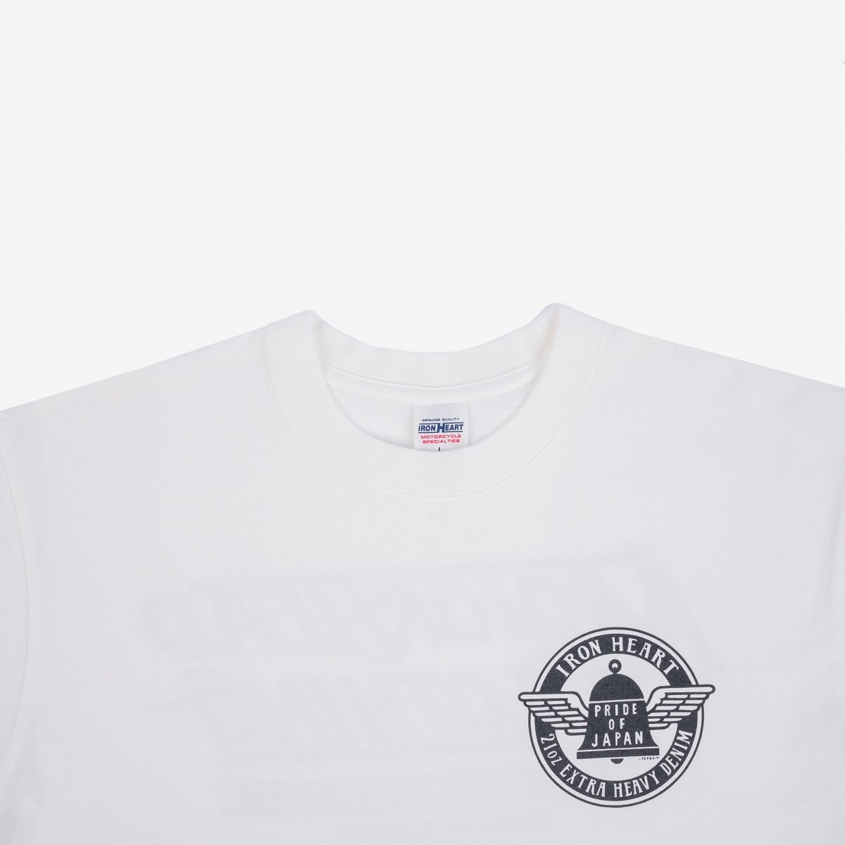 IHT-2402-WHT 7.5oz Printed Loopwheel Crew Neck T-Shirt - White - 6