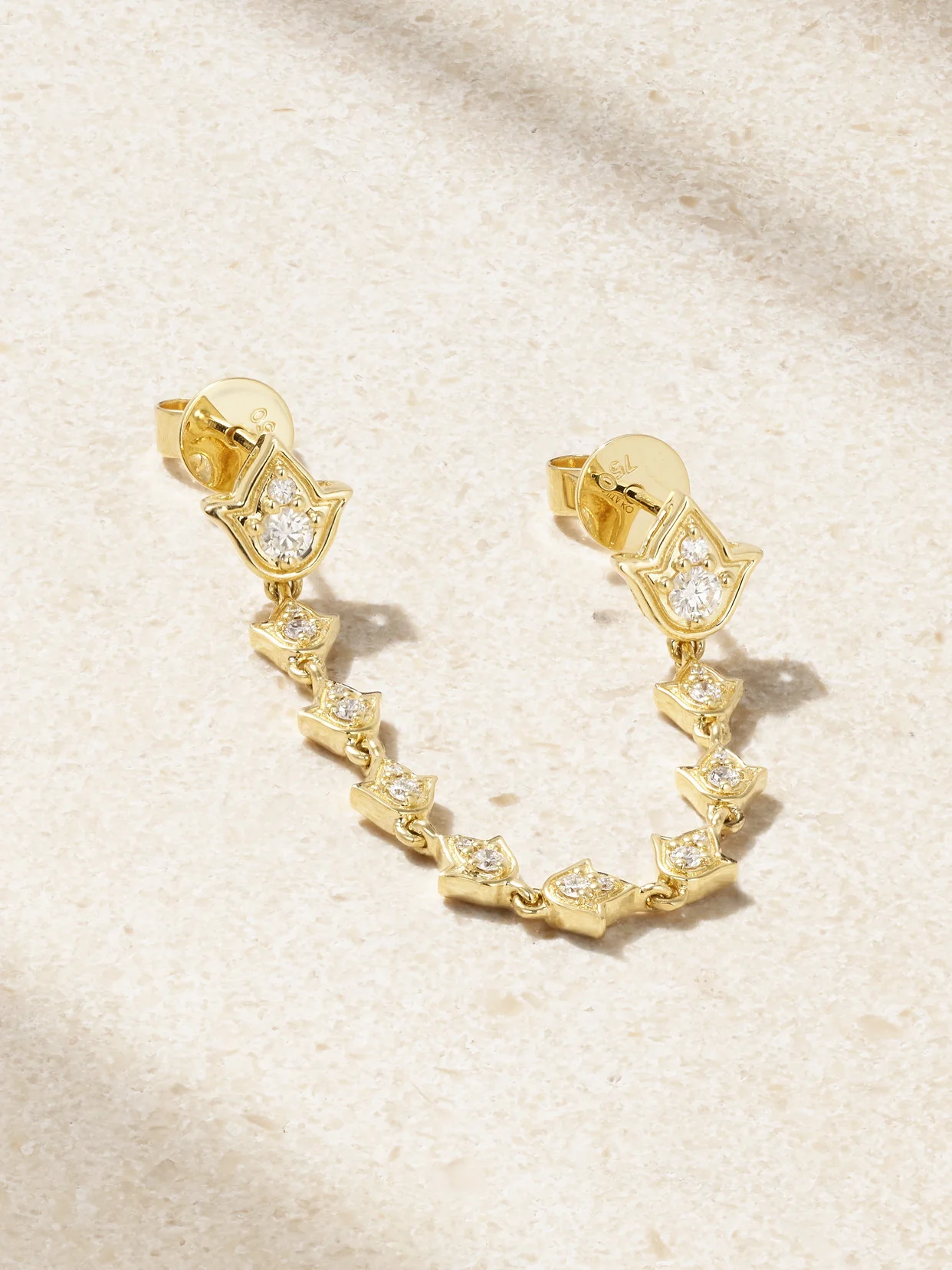 Tulip 18-karat Gold Diamond Single Earring - 1