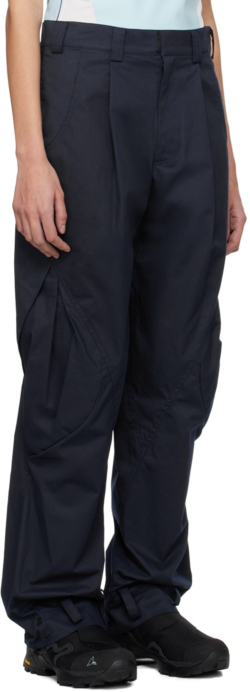 HYEIN SEO Navy Flap Pocket Trousers outlook
