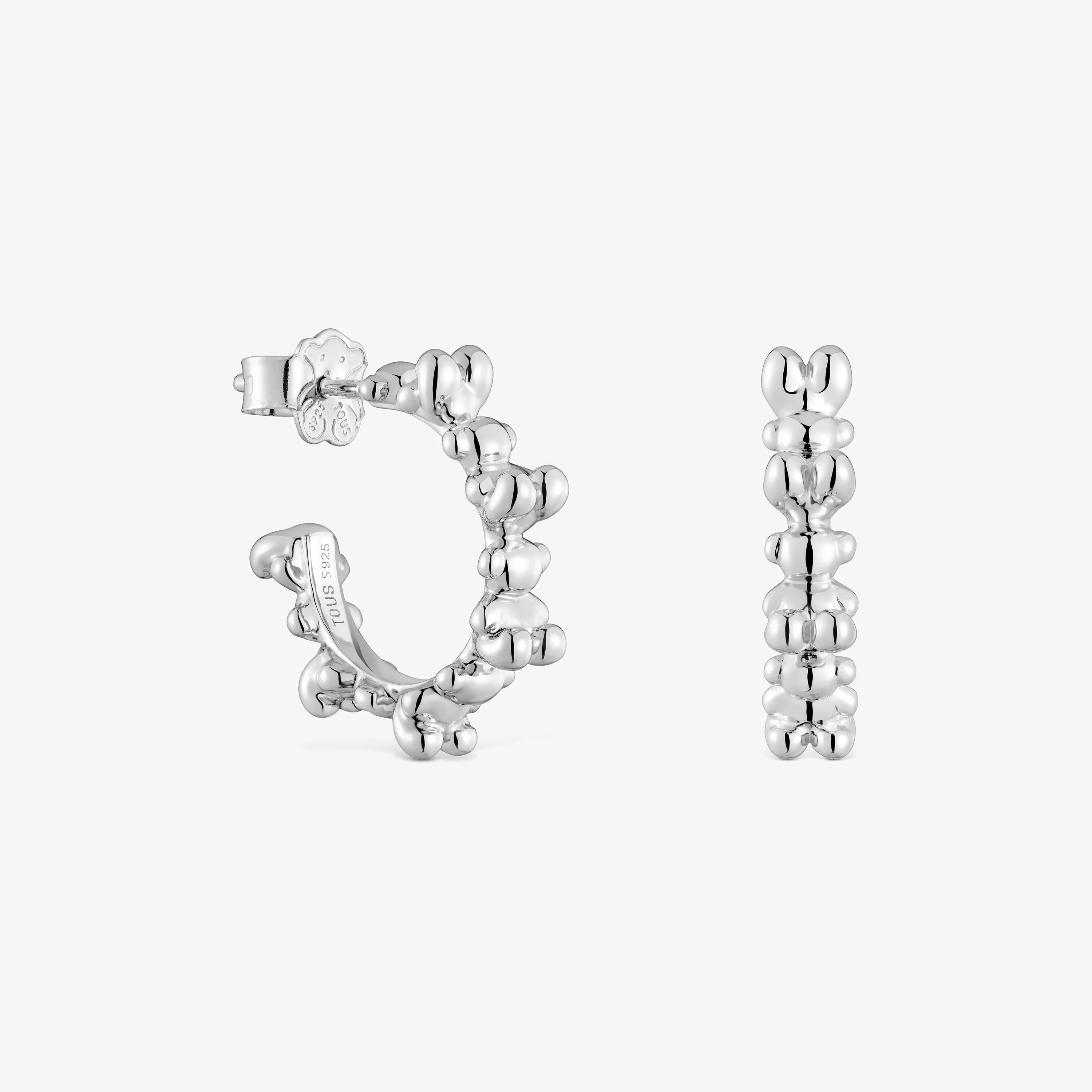 Bold Bear 12 mm silver Hoop earrings - 1
