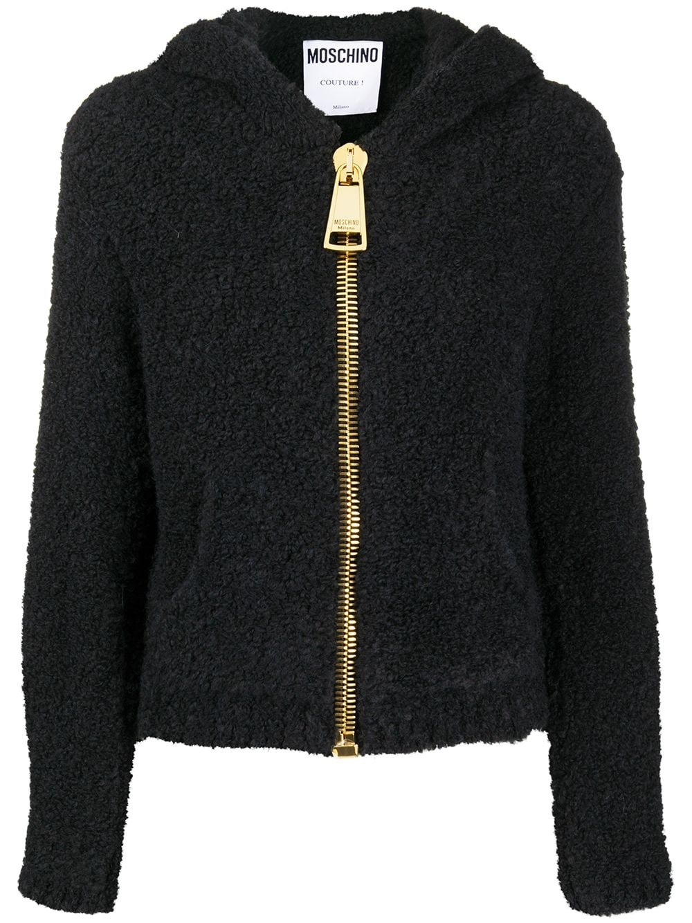 knitted hooded jacket - 1