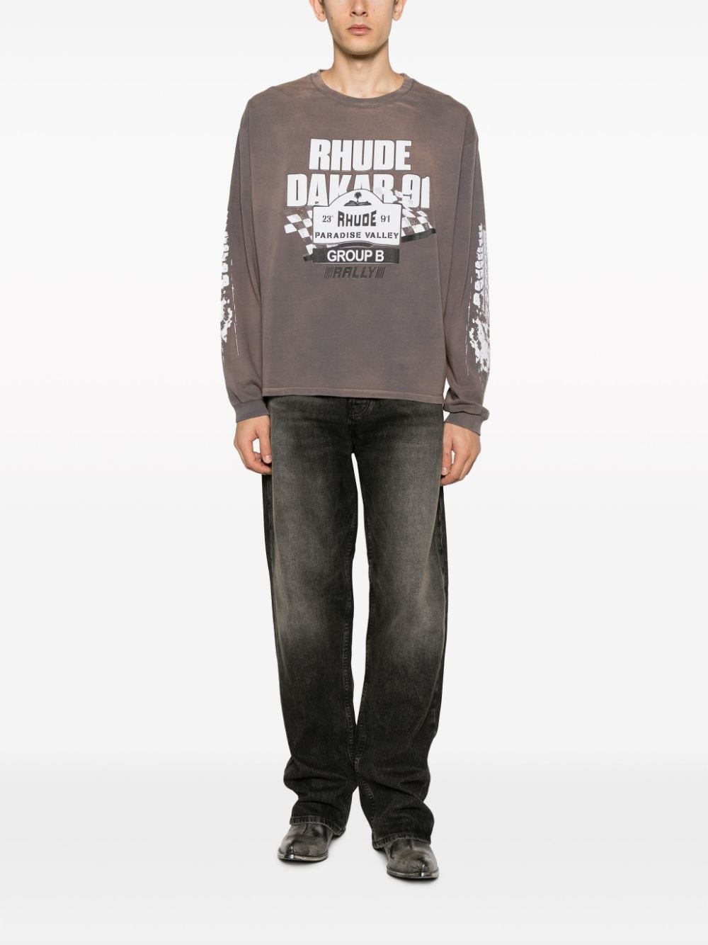 mid-rise wide-leg jeans - 2
