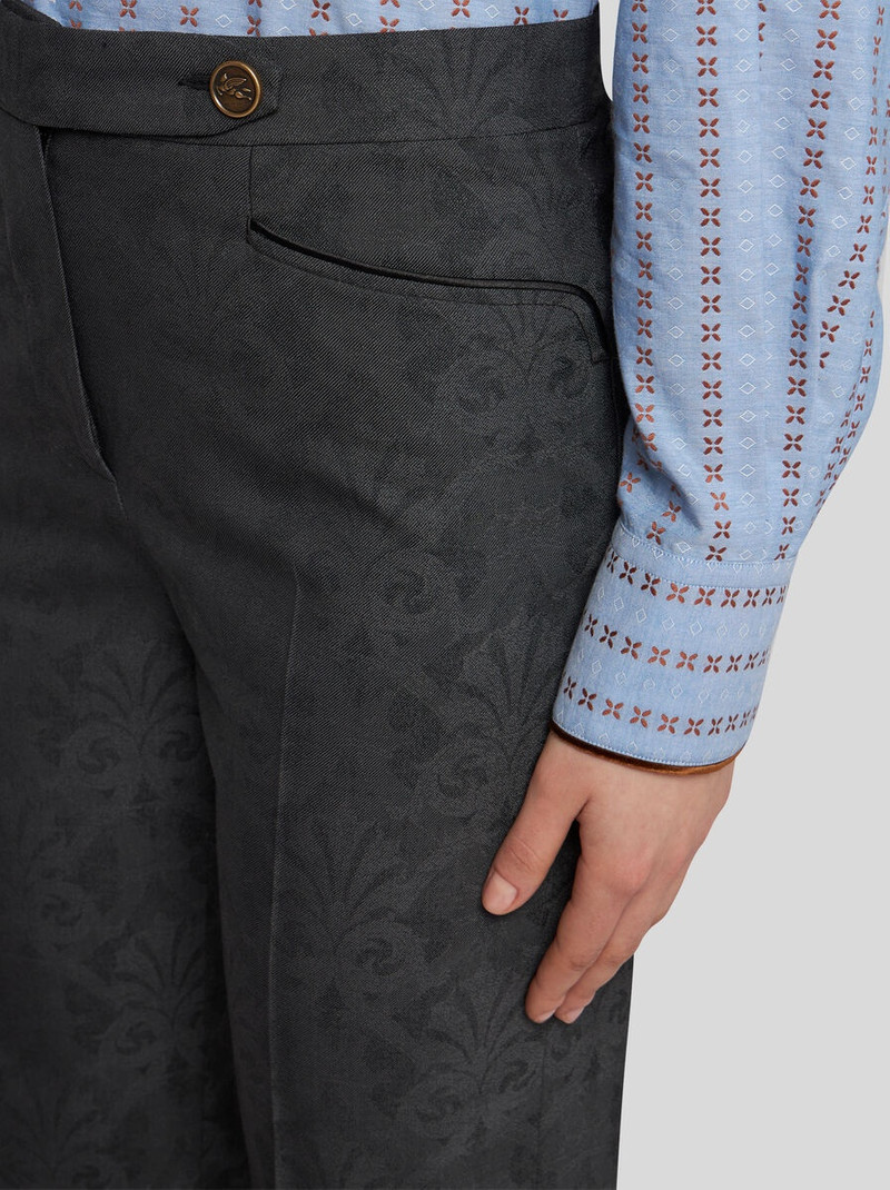 Etro JACQUARD TROUSERS WITH PEGASO BUTTONS outlook