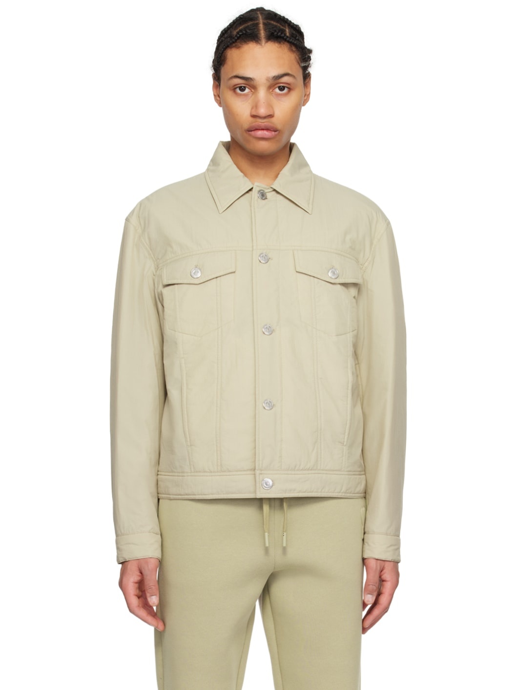 Khaki Padded Jacket - 1