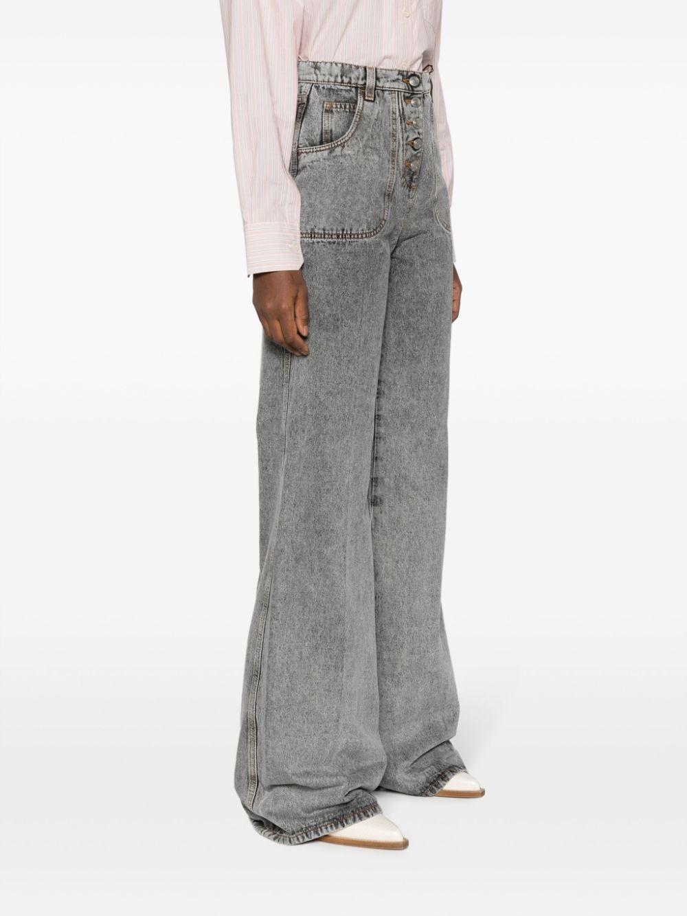 embroidered flared jeans - 3