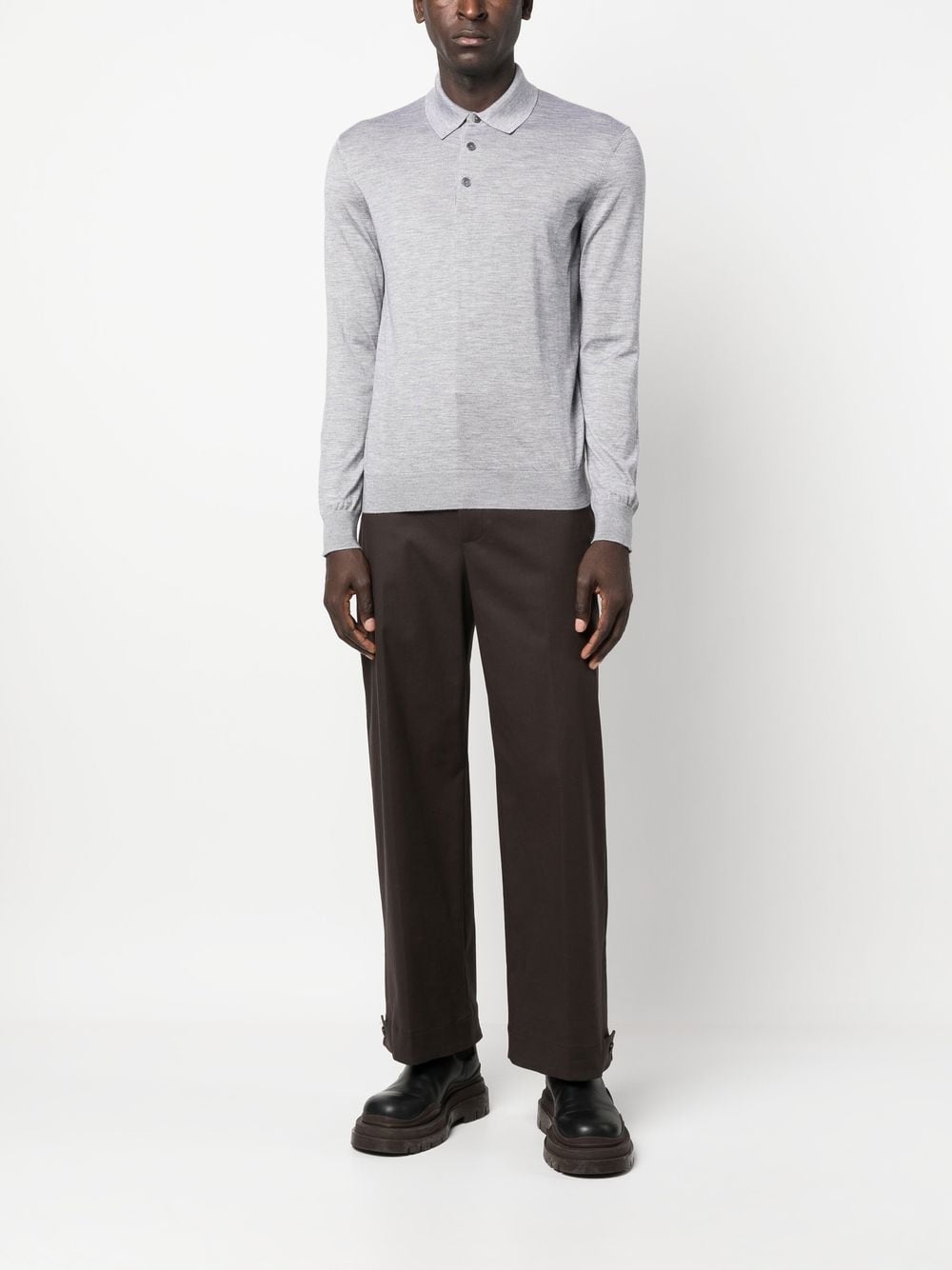 cashmere-silk polo top - 2