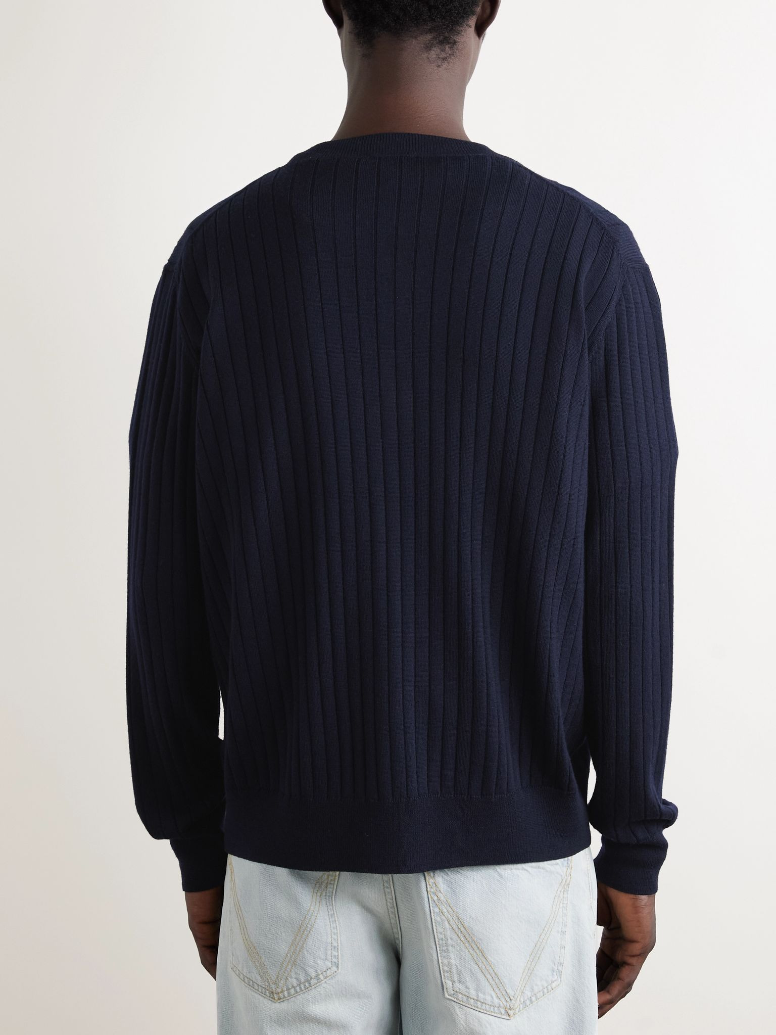 Ribbed Wool Cardigan Midnight blue - 3