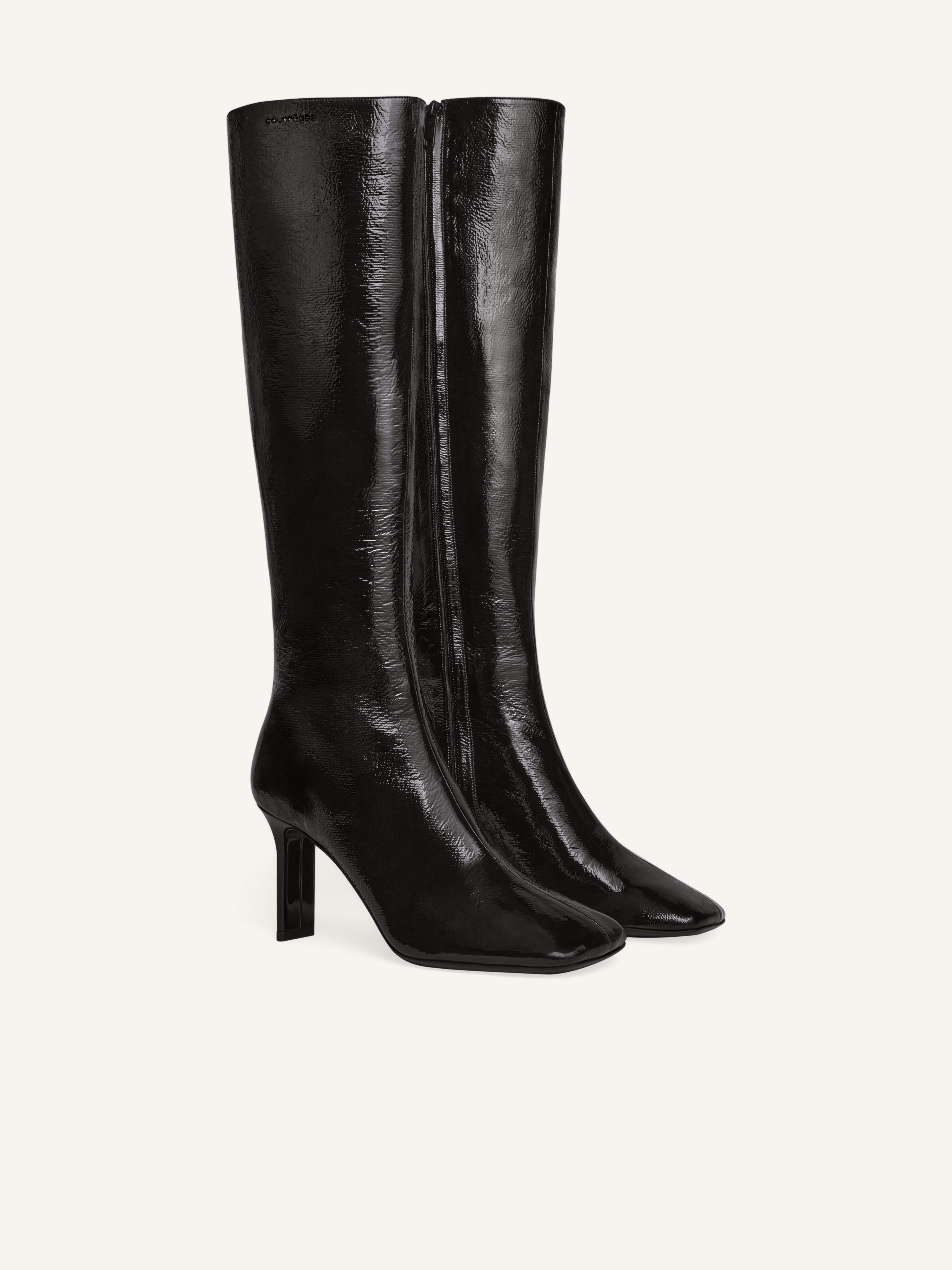 SQUARE TOE VINYL BOOTS - 2